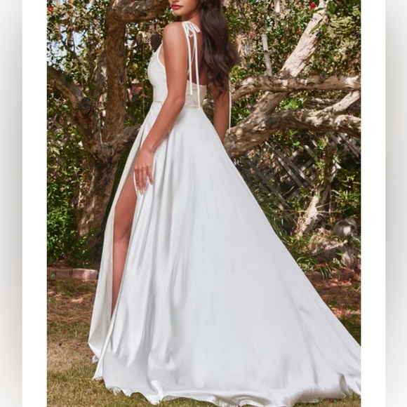 White Satin formal dress - Picture 1 of 3